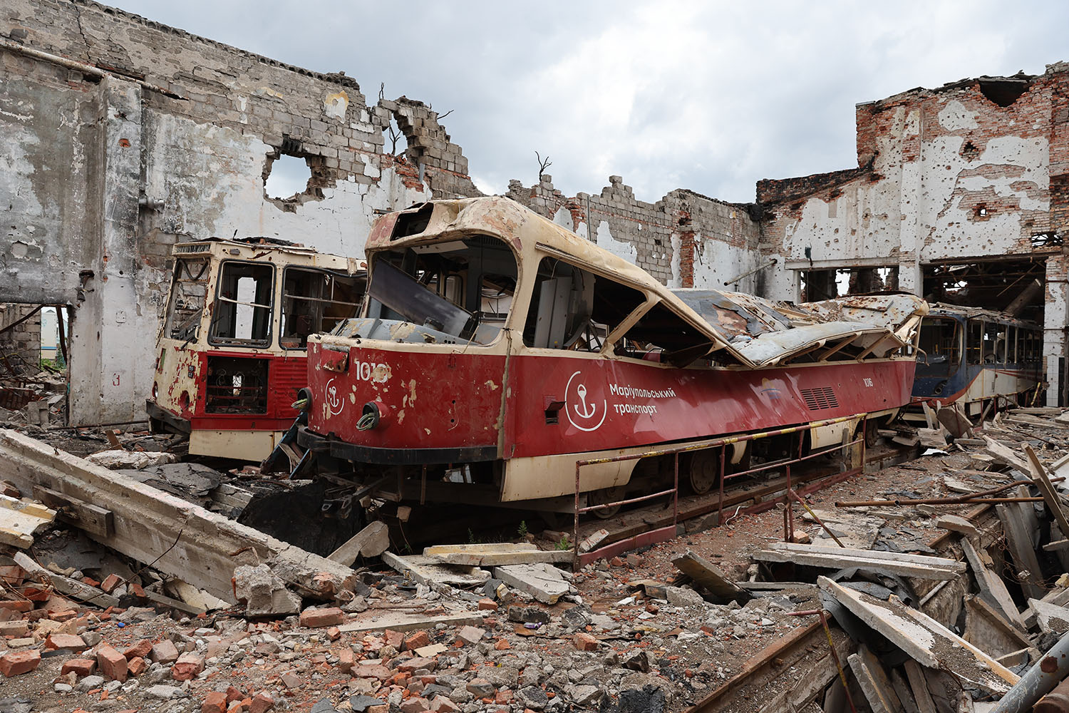 Mariupol, Tatra T3SUCS Nr 1016; Mariupol — Aftermath of Military Actions 24 February – 20 May 2022