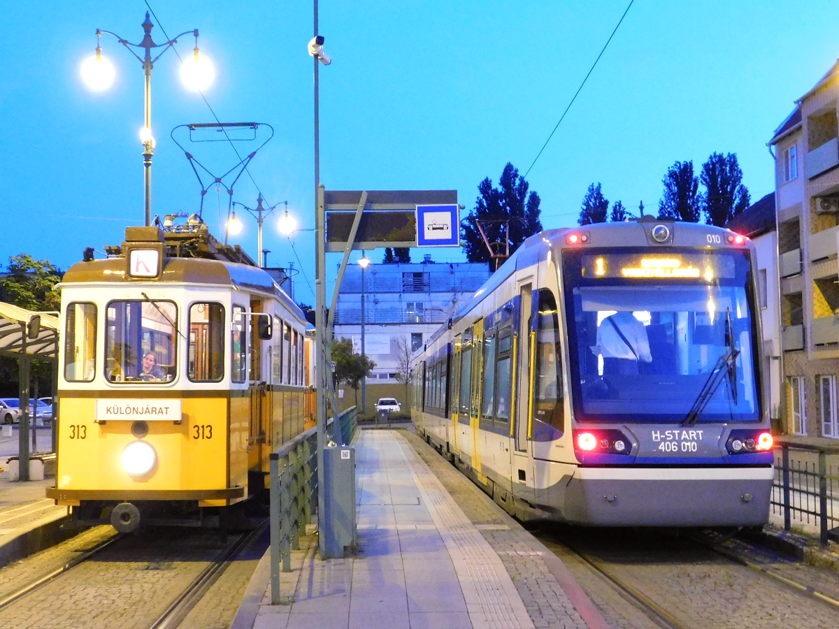 Seghedin, BVVV F (Schlick) Nr. 313; Seghedin, Stadler Citylink Nr. 010 (406 010)