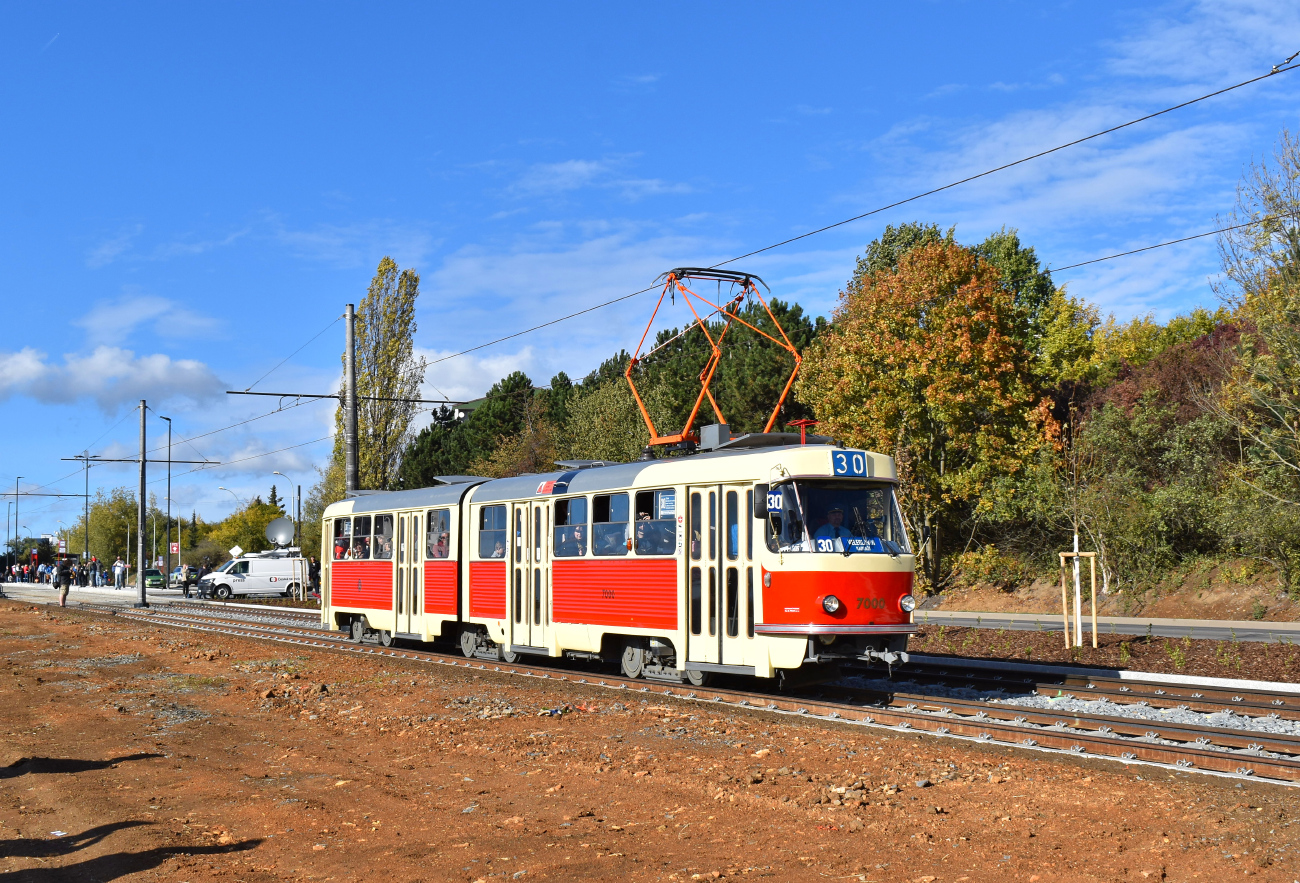 Прага, Tatra K2 № 7000; Прага — Строительство и oткрытие новой трамвайной линии Divoká Šárka — Dědina