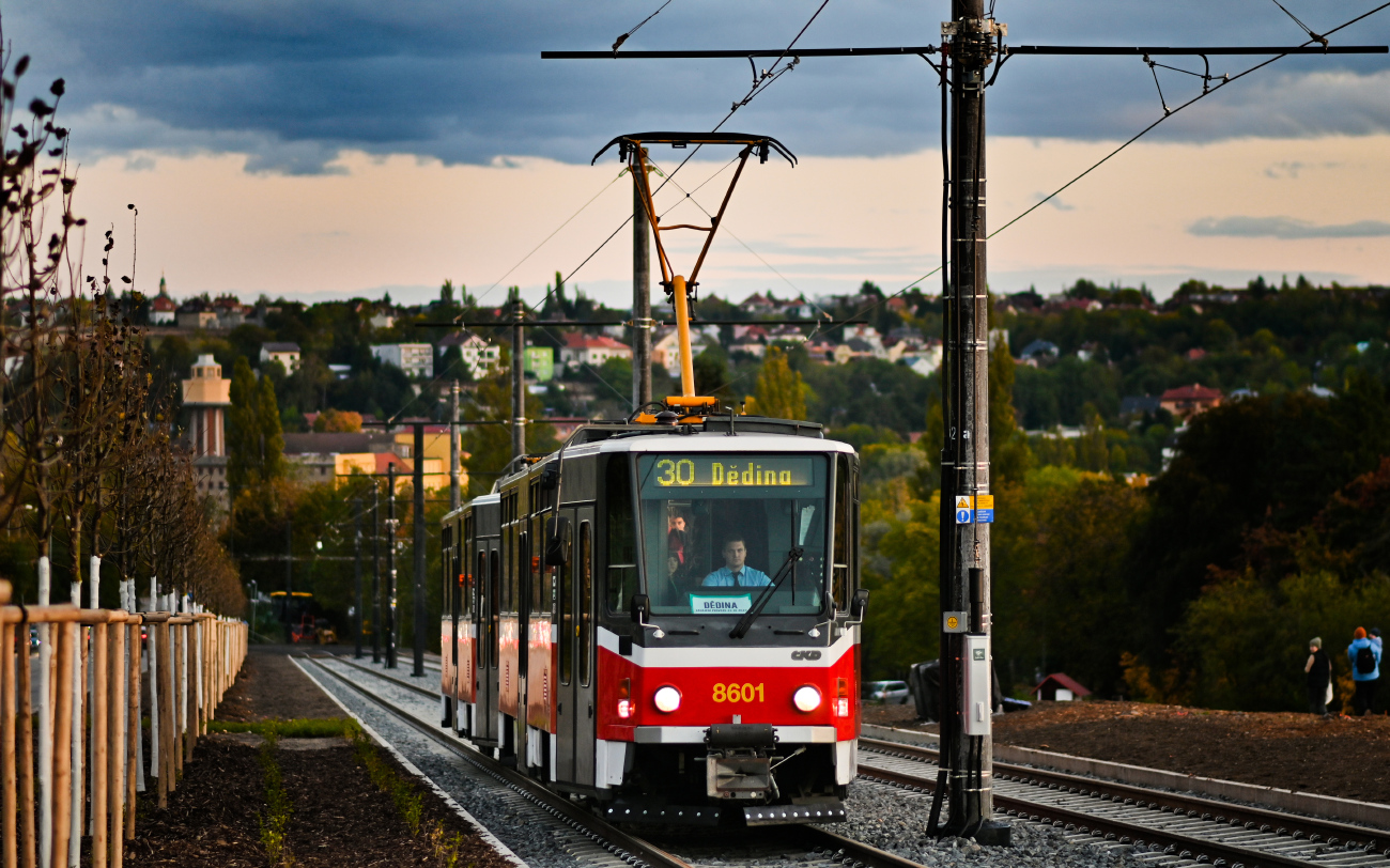 Praha, Tatra T6A5 # 8601; Praha — Construction and beginning of operations on a new tram line Divoká Šárka — Dědina