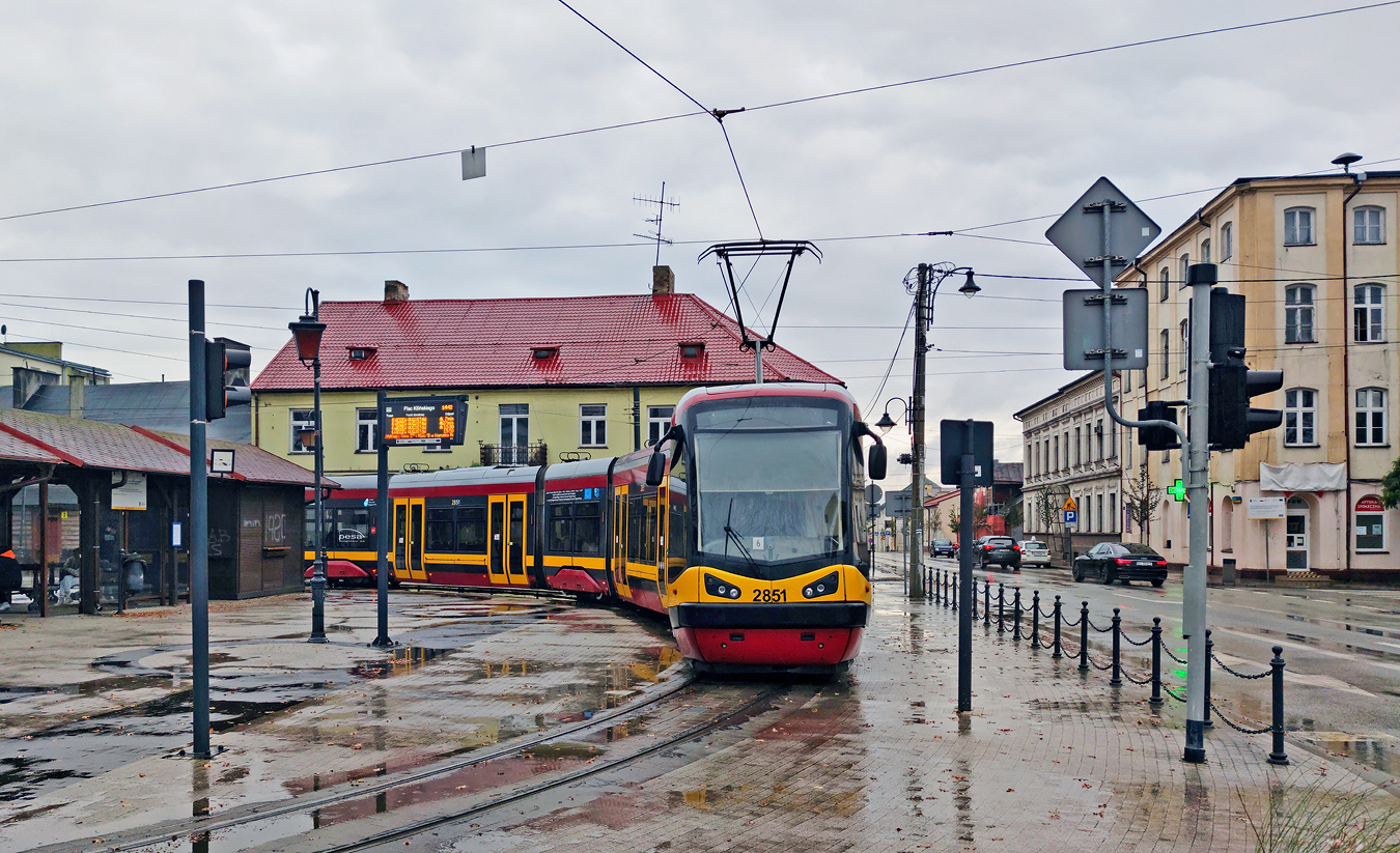Łódź, PESA Tramicus 122N # 2851; Łódź — Loops and terminuses; Łódź — Suburban trams — Zgierz