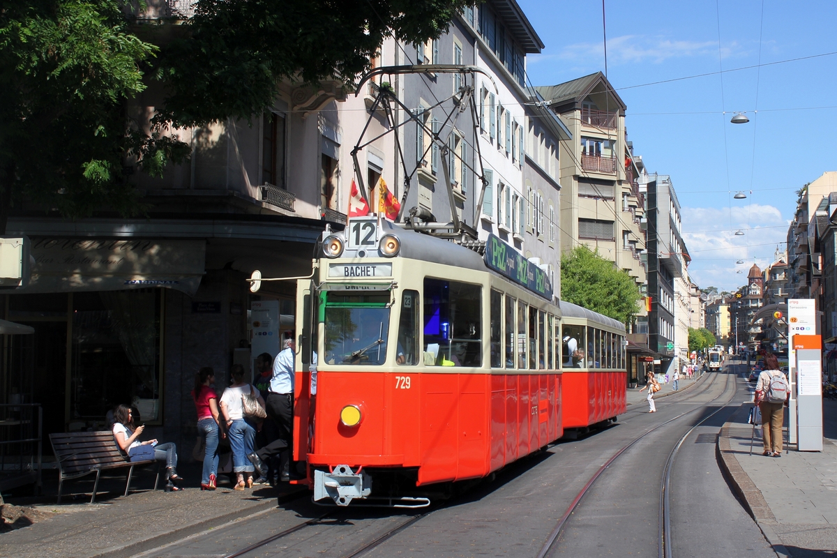 Женева, SWP/SAAS Be 4/4 № 729; Женева — 150 лет женевским трамваям