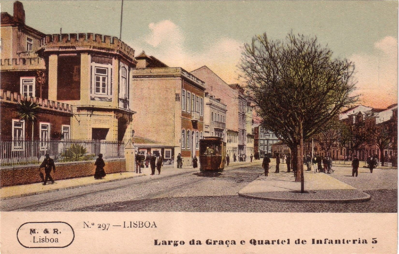 Лиссабон, Esslingen 2-axle cable car № 1; Лиссабон — Все — Старые фотографии; Лиссабон — Канатный трамвай — Elevador da Graça (1893 — 1909)