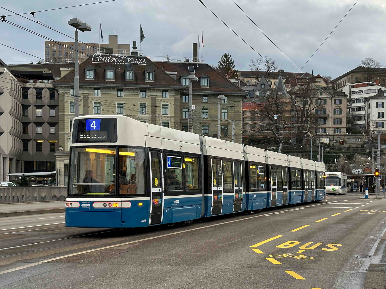 Zürich, Alstom Flexity Zürich č. 4055