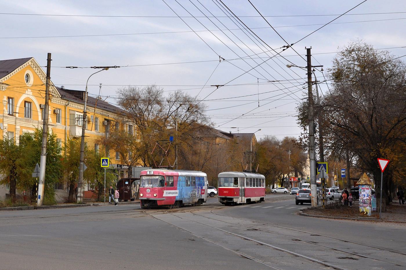 Volgograd, Tatra T3SU (2-door) # 3015; Volgograd, Tatra T3SU (2-door) # 3012