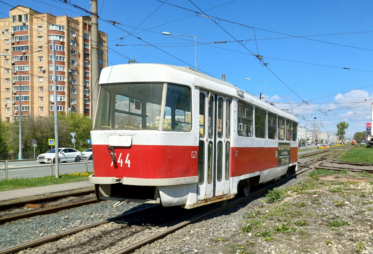 Самара, Tatra T3SU (двухдверная) № 744; Самара — Строительство и ремонты трамвайных линий