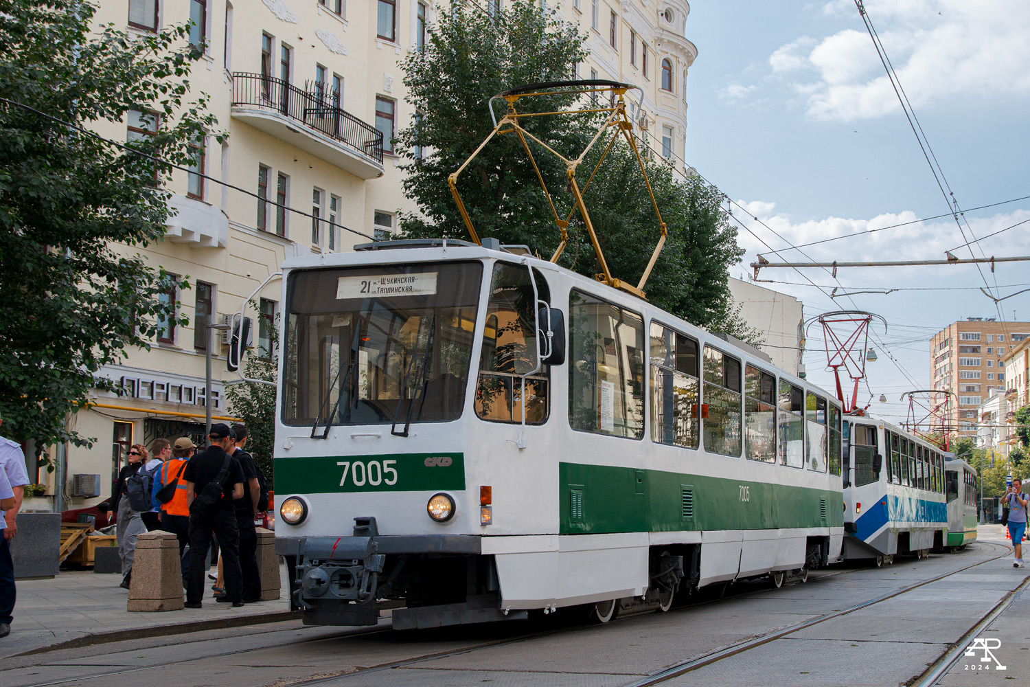 Москва, Tatra T7B5 № 7005; Москва — День Московского транспорта — 2024 (репетиции парада трамваев 06.07.2024 и 11.07.2024, парад и выставка трамваев 13.07.2024)
