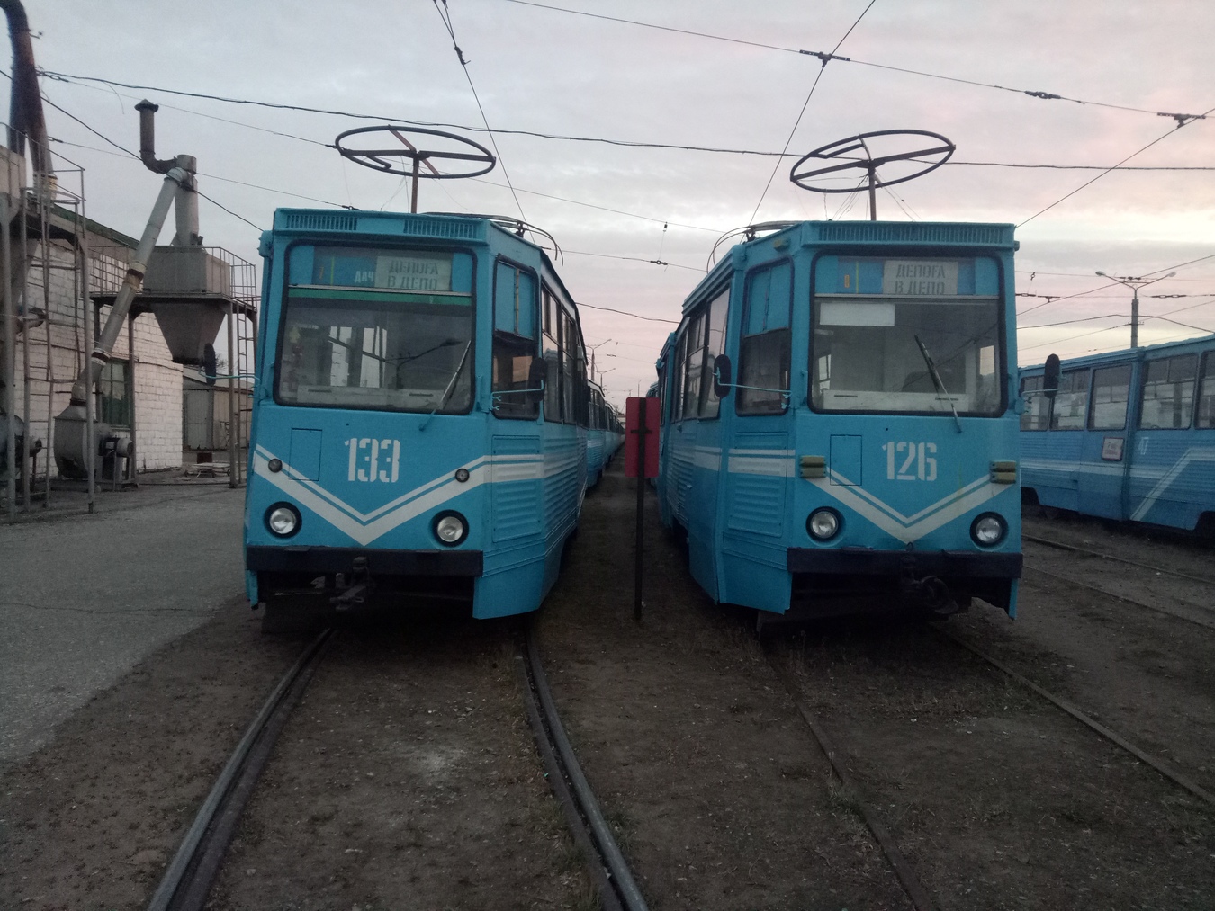 Pavlodar, 71-605 (KTM-5M3) № 133; Pavlodar, 71-605 (KTM-5M3) № 126; Pavlodar — Tram depot