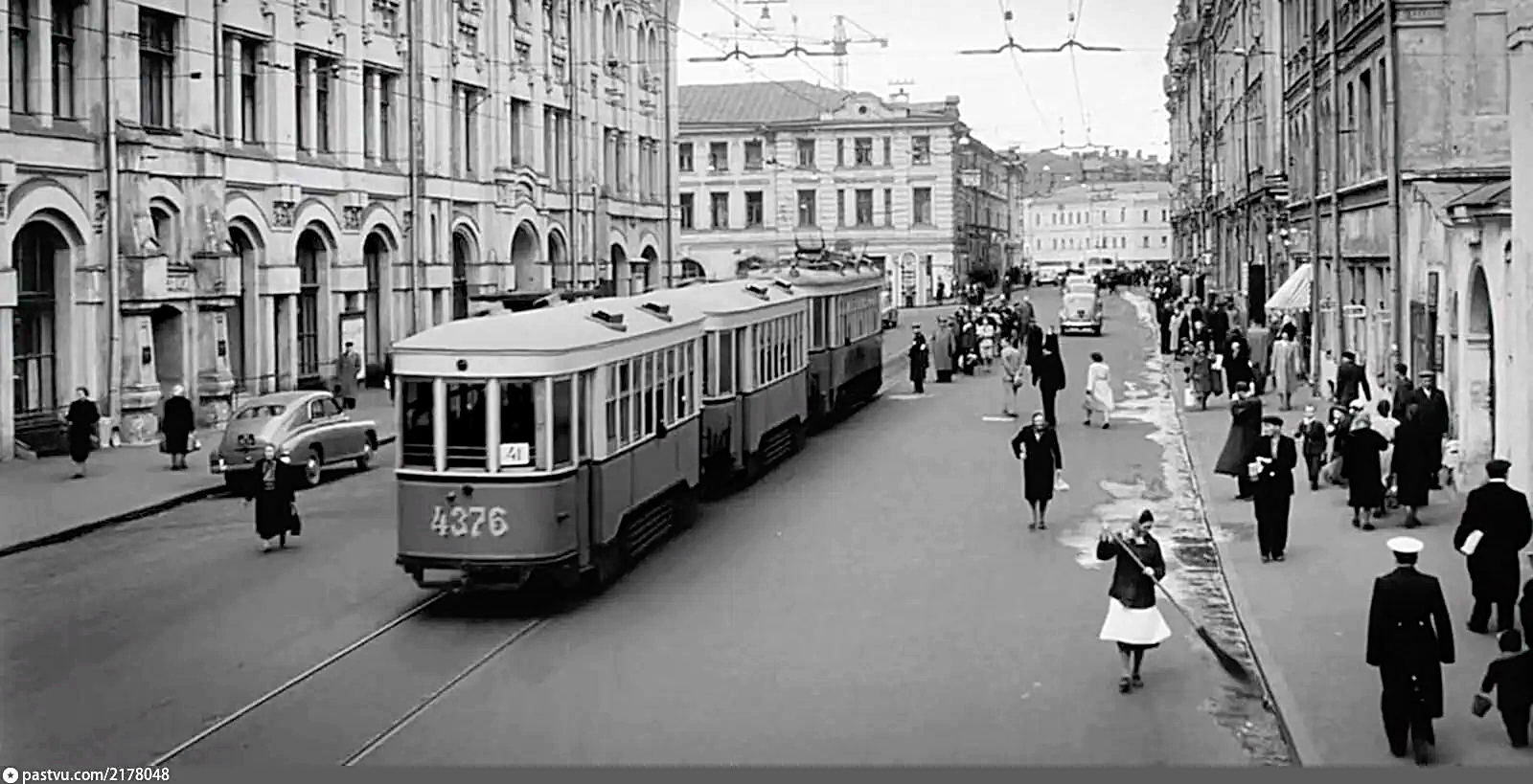 Москва, С № 4376; Москва — Закрытые трамвайные линии; Москва — Исторические фотографии — Трамвай и Троллейбус (1946-1991)