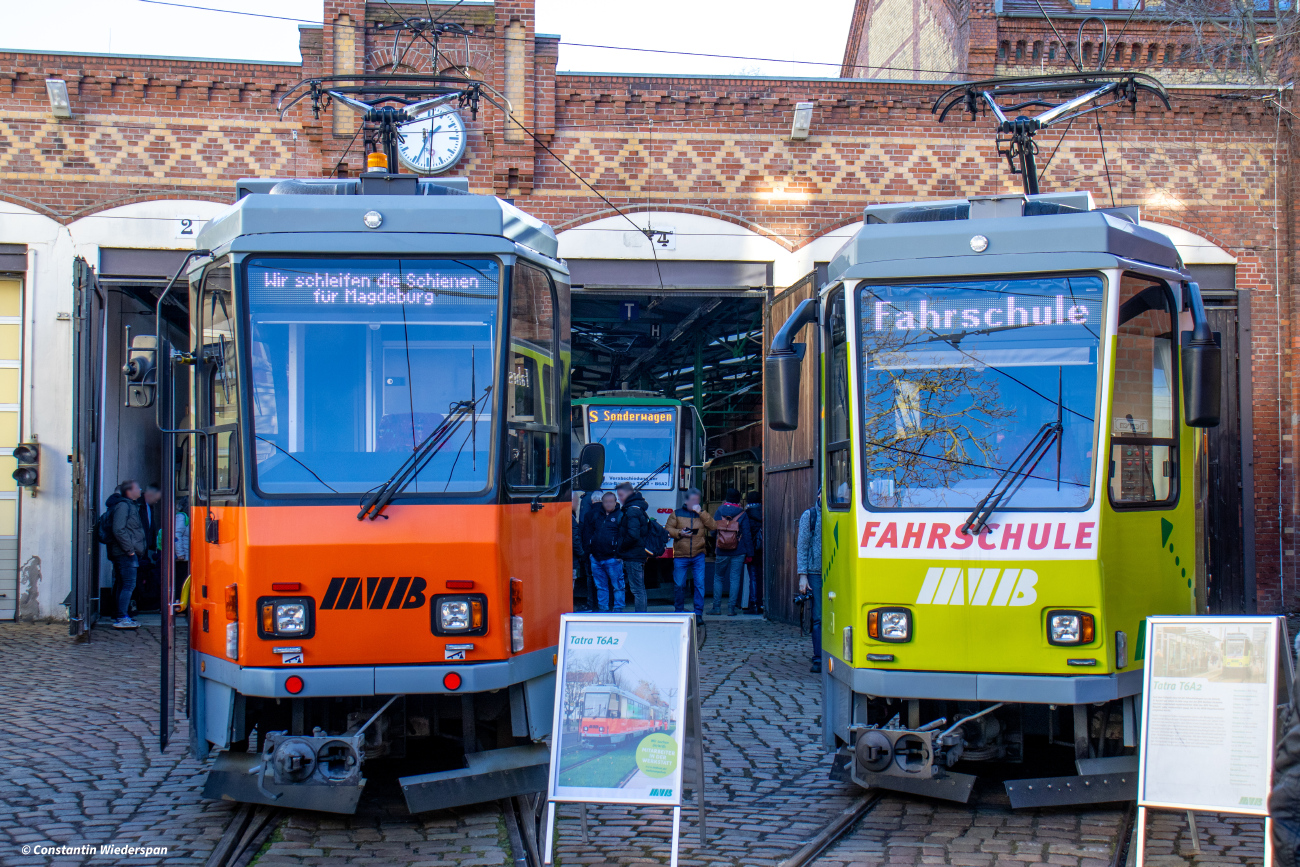 Magdeburg, Tatra T6A2M č. 703; Magdeburg, Tatra T6A2M č. 701; Magdeburg — T6A2-Abschied 28.01.2024