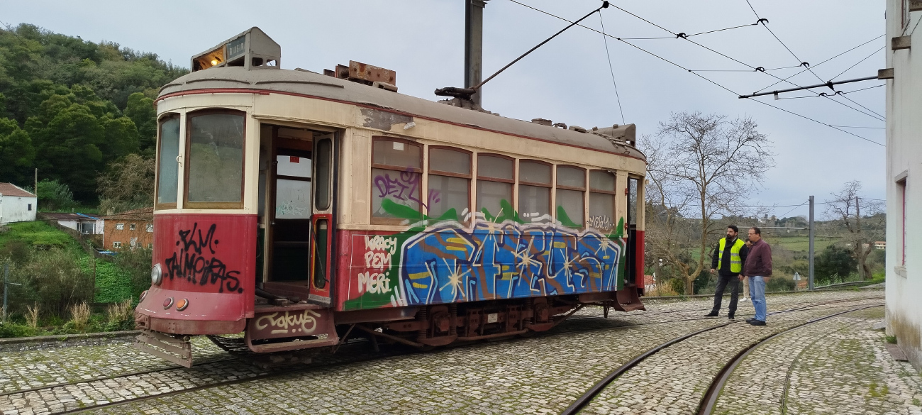 Sintra, Carris 2-axle motorcar (Standard) Nr. 1; Lissabon — Return of #615 (Sintra #1) to P.Marques collection (12.03.2025); Sintra — Return of #615 (Sintra #1) to P.Marques collection (12.03.2025)