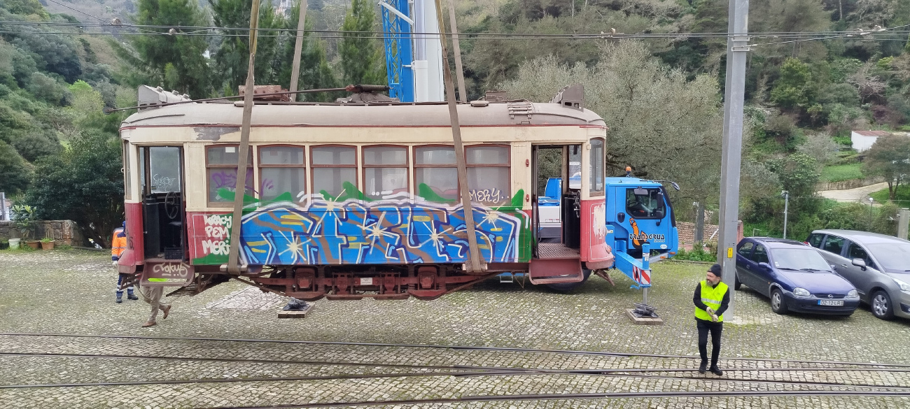 Sintra, Carris 2-axle motorcar (Standard) Nr 1; Lizbona — Return of #615 (Sintra #1) to P.Marques collection (12.03.2025); Sintra — Return of #615 (Sintra #1) to P.Marques collection (12.03.2025)