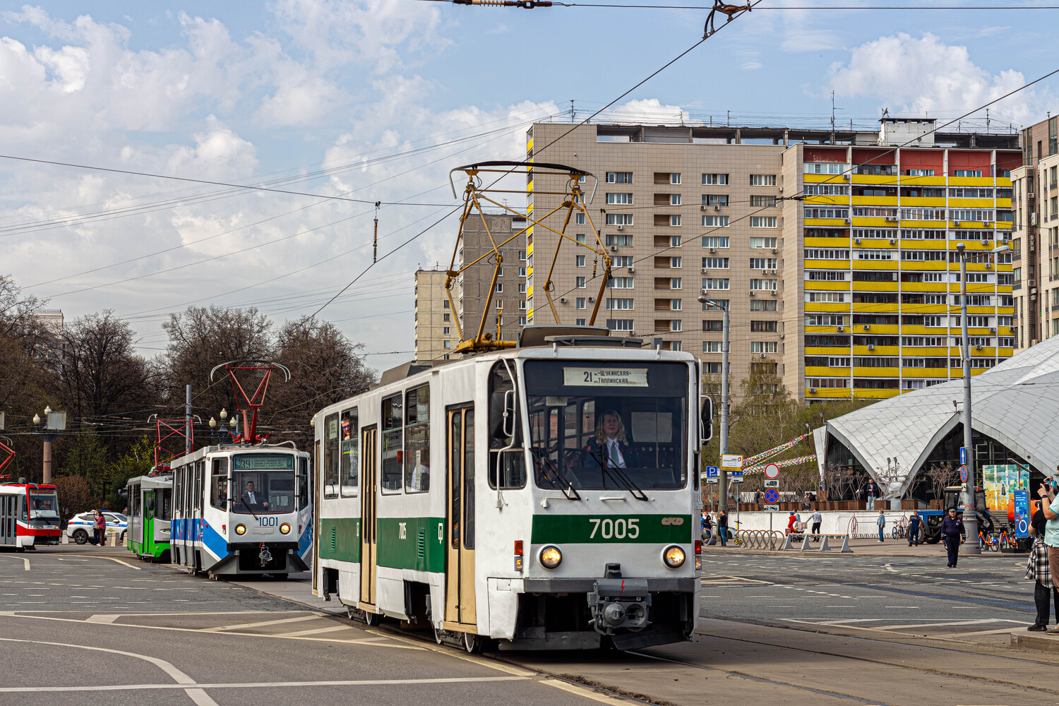 Moskva, Tatra T7B5 č. 7005; Moskva — Celebration of the 126th anniversary of the Moscow Tram (rehearsal of the parade on 04/02/2025, parade and exhibition of trams on 04/19/2025)